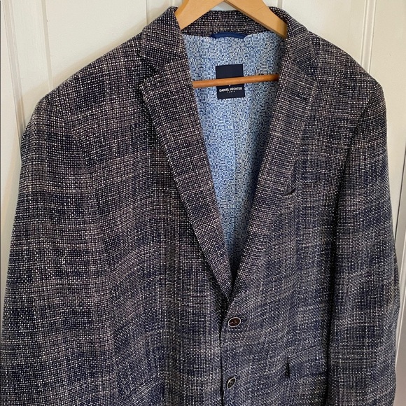 Daniel Hechter Tweed Blue Blazer Jacket Grandpacore Nautical Vintage style. - Picture 3 of 16